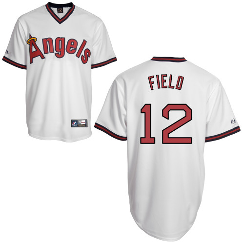 Tommy Field #12 mlb Jersey-Los Angeles Angels of Anaheim Women's Authentic Cooperstown White Baseball Jersey